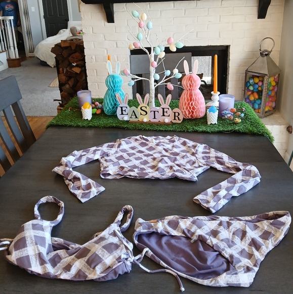 Raoswns rple Plaid Bikini Set Retails For $200 - Picture 1 of 7